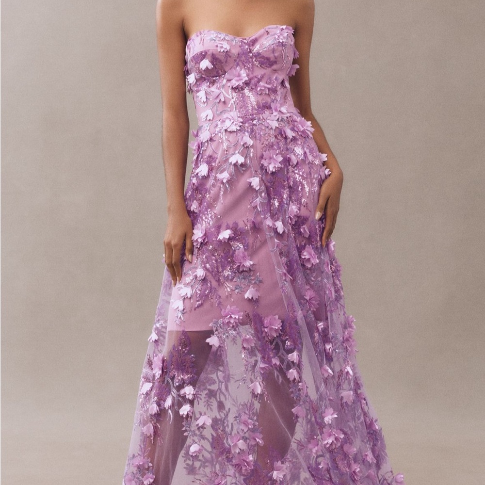 Dress the Population Strapless Purple Dress